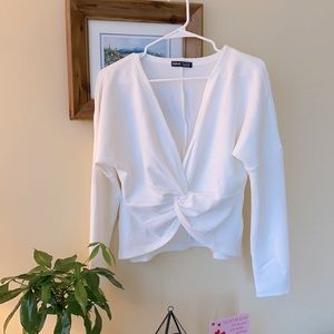 White twist front top